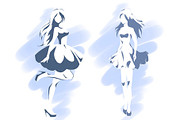 Outline silhouette of slender girl