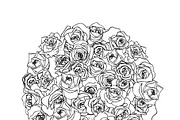 A lot of beautiful outline rosebuds