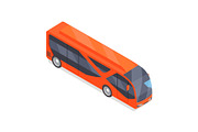 Bus Vector Icon in Isometric