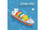 Cargo Ship Container Sailing in Sea