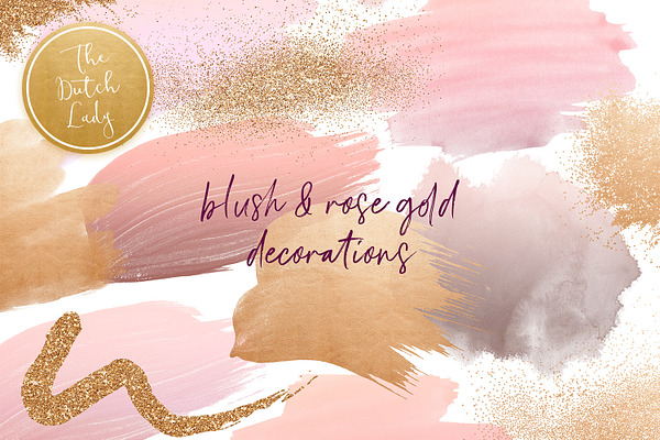 Blush & Rose Gold Decoration Clipart