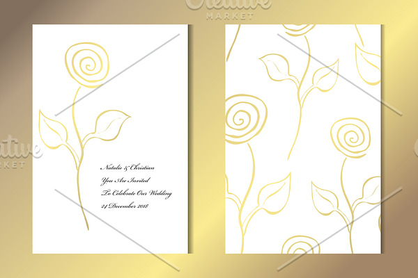 Golden Rose Card Template