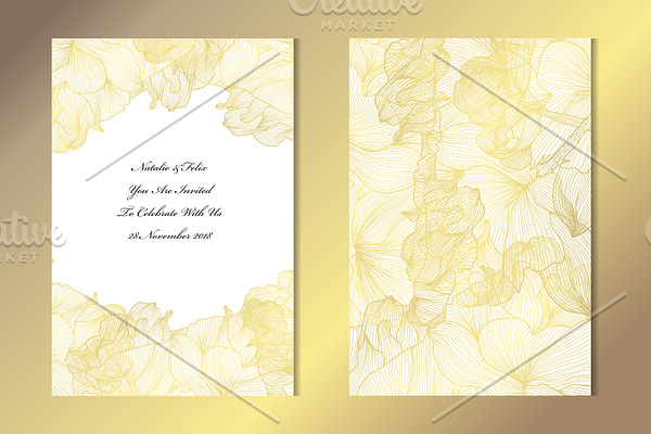 Golden Rose Card Template