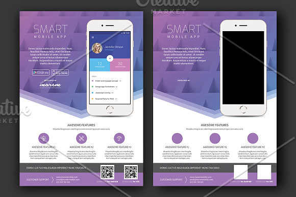 Colorful App Flyer Template in Flyer Templates - product preview 1