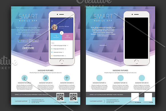 Colorful App Flyer Template in Flyer Templates - product preview 2