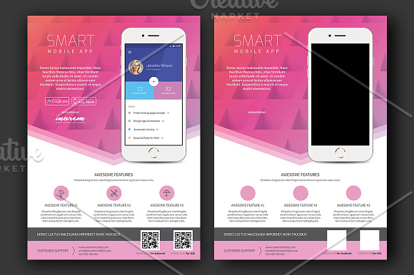 Colorful App Flyer Template in Flyer Templates - product preview 3