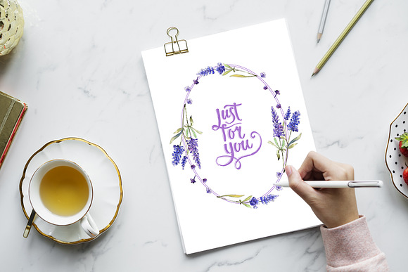 Lavender Watercolor png in Illustrations - product preview 3