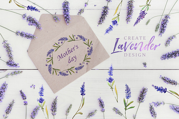 Lavender Watercolor png in Illustrations - product preview 7