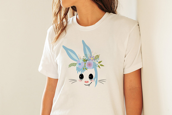 Happy Easter Bunny face Clipart in Illustrations - product preview 7