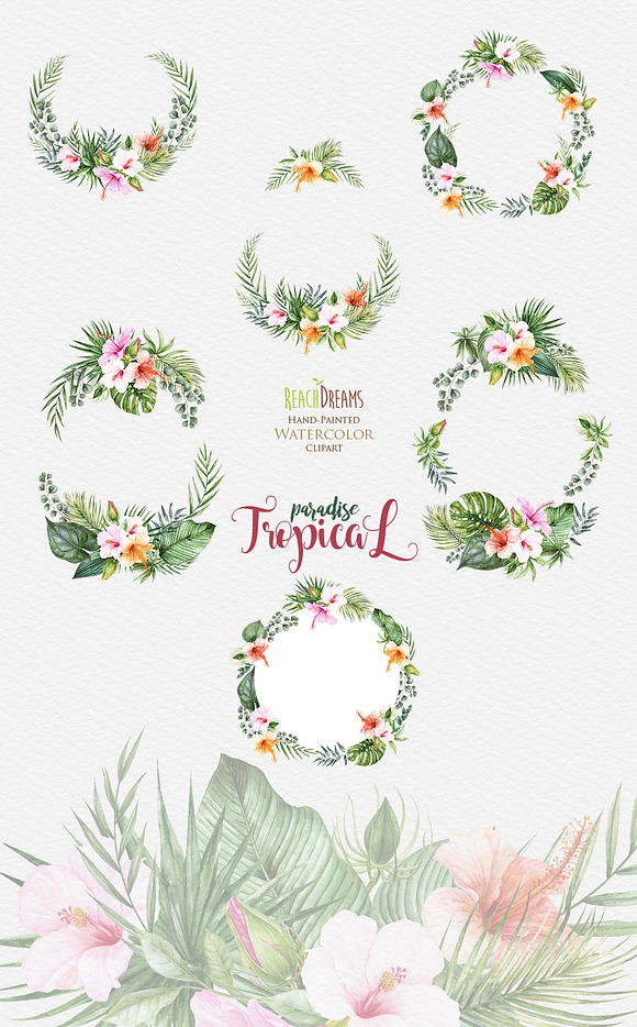 Tropical watercolor collection in Illustrations - product preview 3