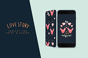 Love Story Gouache Illustration Pack