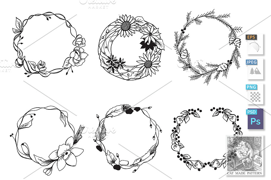 Different wreath set in Objects - product preview 8