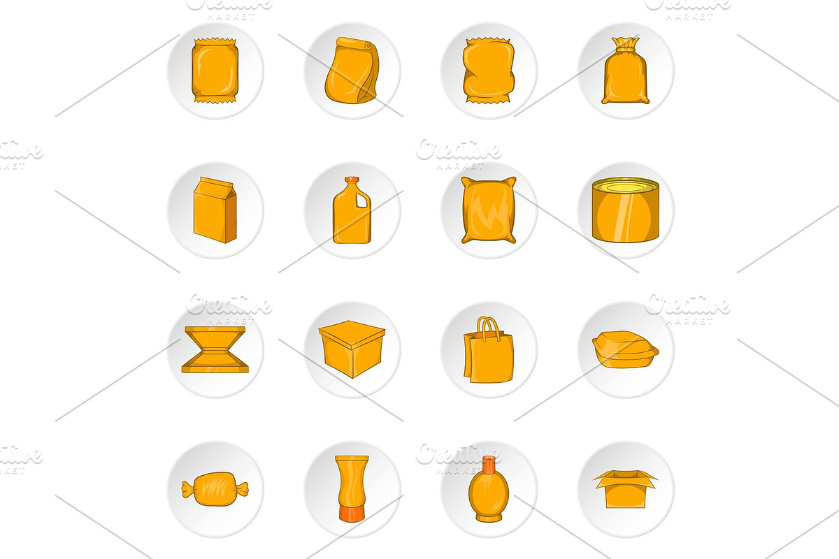 Packaging icons, cartoon style in Illustrations - product preview 8