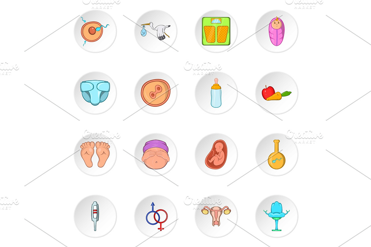 Pregnancy and newborn baby icons in Objects - product preview 8