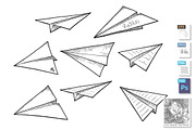 Paper air planes set