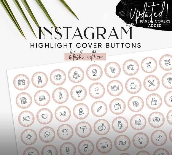 132 Blush Instagram Highlight Covers in Instagram Templates - product preview 3