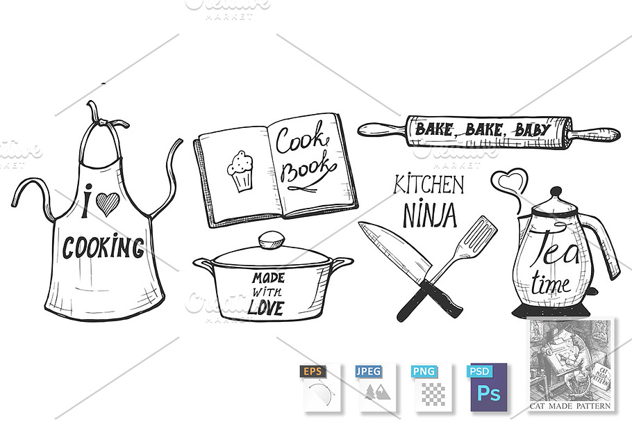 Cooking labels in Illustrations - product preview 8