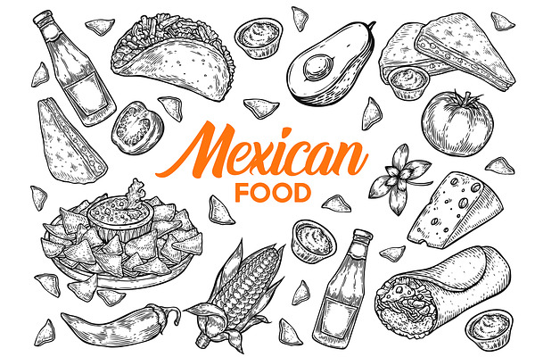 Mexican food set