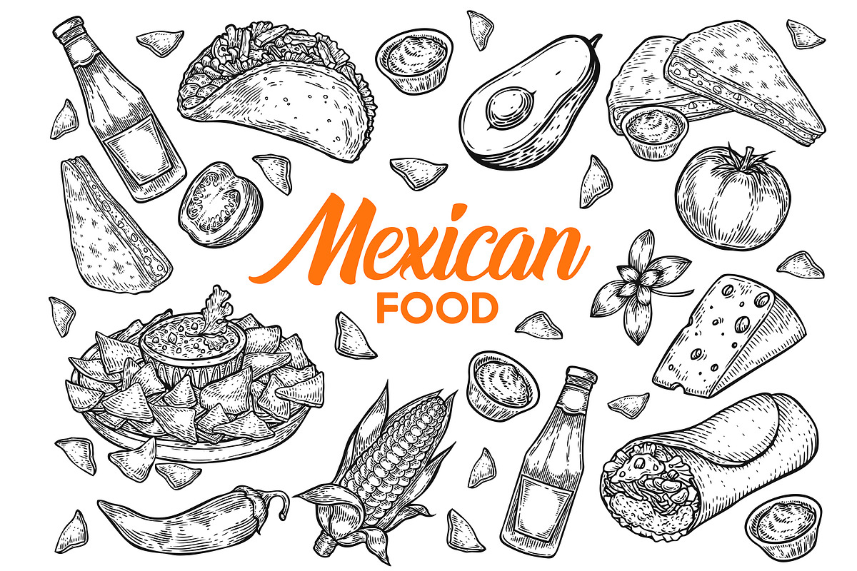 Mexican food set in Illustrations - product preview 8