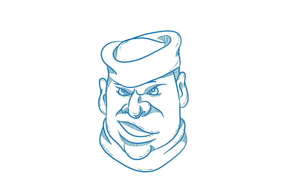Angry Sailorman Head Cartoon