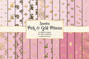 Pink and Gold Princess Digital Paper