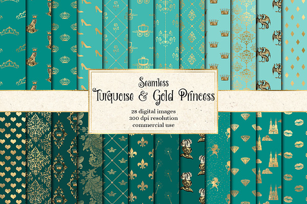 Turquoise & Gold Princess Patterns