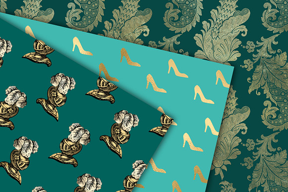 Turquoise & Gold Princess Patterns in Patterns - product preview 2