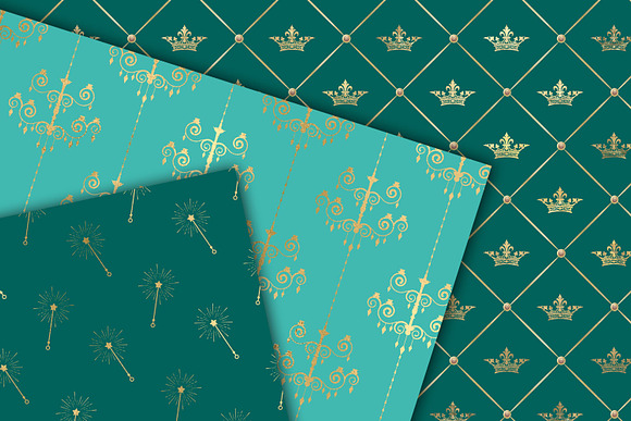 Turquoise & Gold Princess Patterns in Patterns - product preview 3