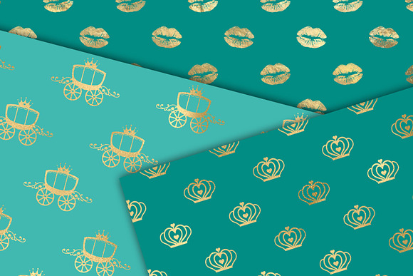Turquoise & Gold Princess Patterns in Patterns - product preview 4