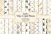White & Gold Princess Digital Paper