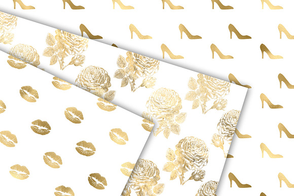 White & Gold Princess Digital Paper in Patterns - product preview 3