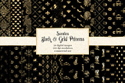 Black & Gold Princess Digital Paper