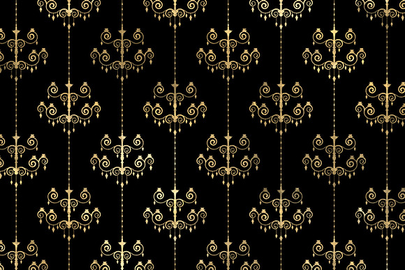 Black & Gold Princess Digital Paper in Patterns - product preview 3