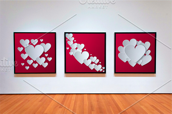 Vector cards with 3d paper hearts in Illustrations - product preview 1