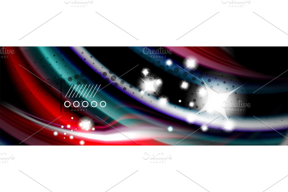 Rainbow color fluid wave lines flow in Illustrations - product preview 8