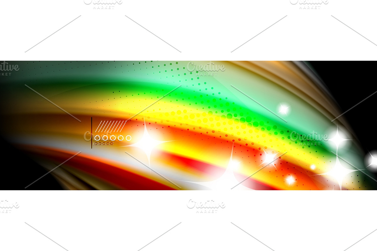 Color flow poster. Wave Liquid shape in Illustrations - product preview 8