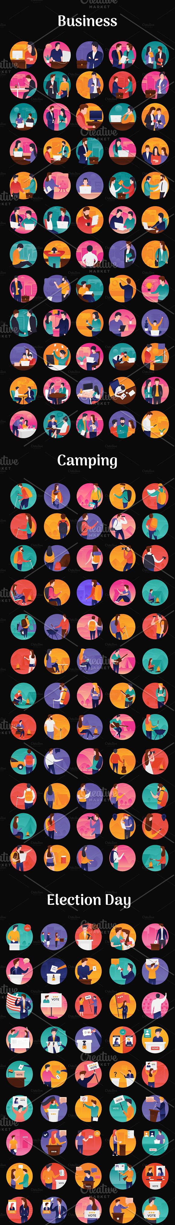 950 Flat Vector Icons in Illustrations - product preview 1