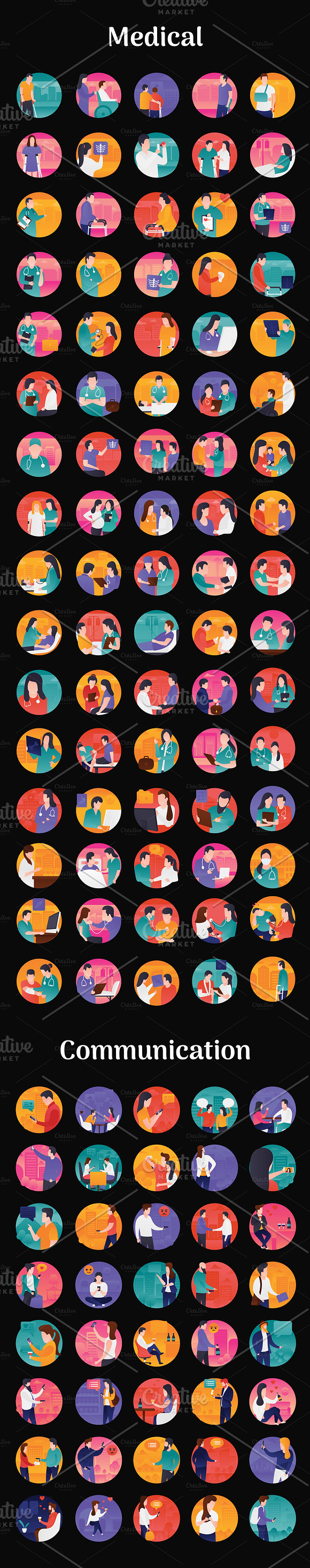 950 Flat Vector Icons in Illustrations - product preview 5
