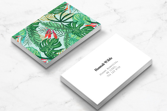 The Tropics Business Card Template in Business Card Templates - product preview 2