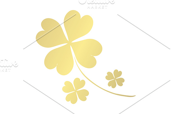Golden Lucky Clover Card Template in Postcard Templates - product preview 1