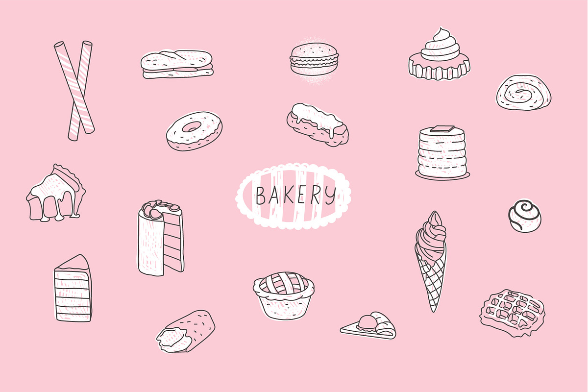 Bakery set in Illustrations - product preview 8