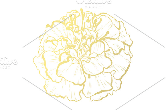 Golden Marigold Card Template in Postcard Templates - product preview 1