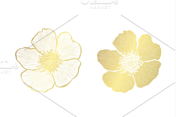 Golden Dog Rose Card Template in Postcard Templates - product preview 1