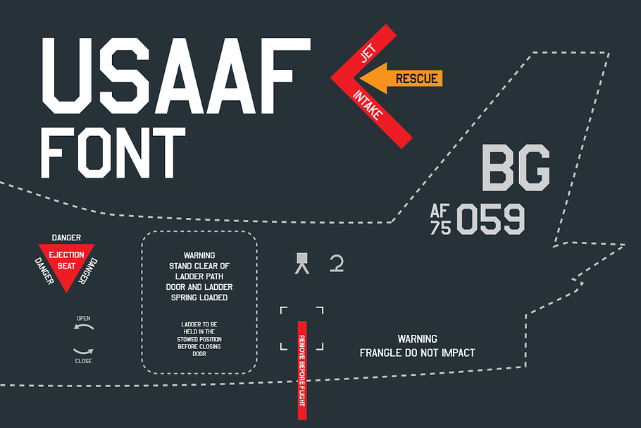 USAAF Air Force Font in Sans-Serif Fonts - product preview 8