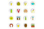 Beer icons set, flat style