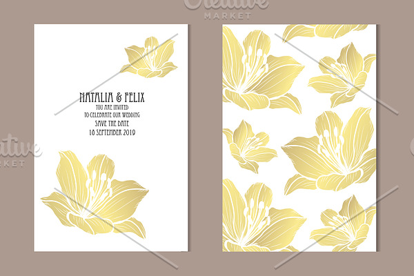Golden Lily Card Template