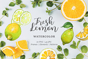 Lemon Watercolor png 