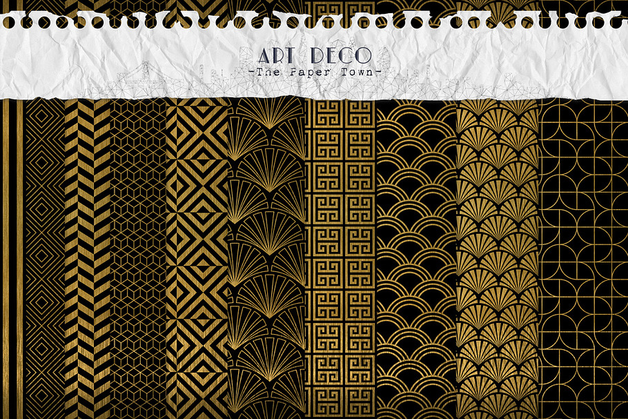 Art Deco Digital Backgrounds in Patterns - product preview 8