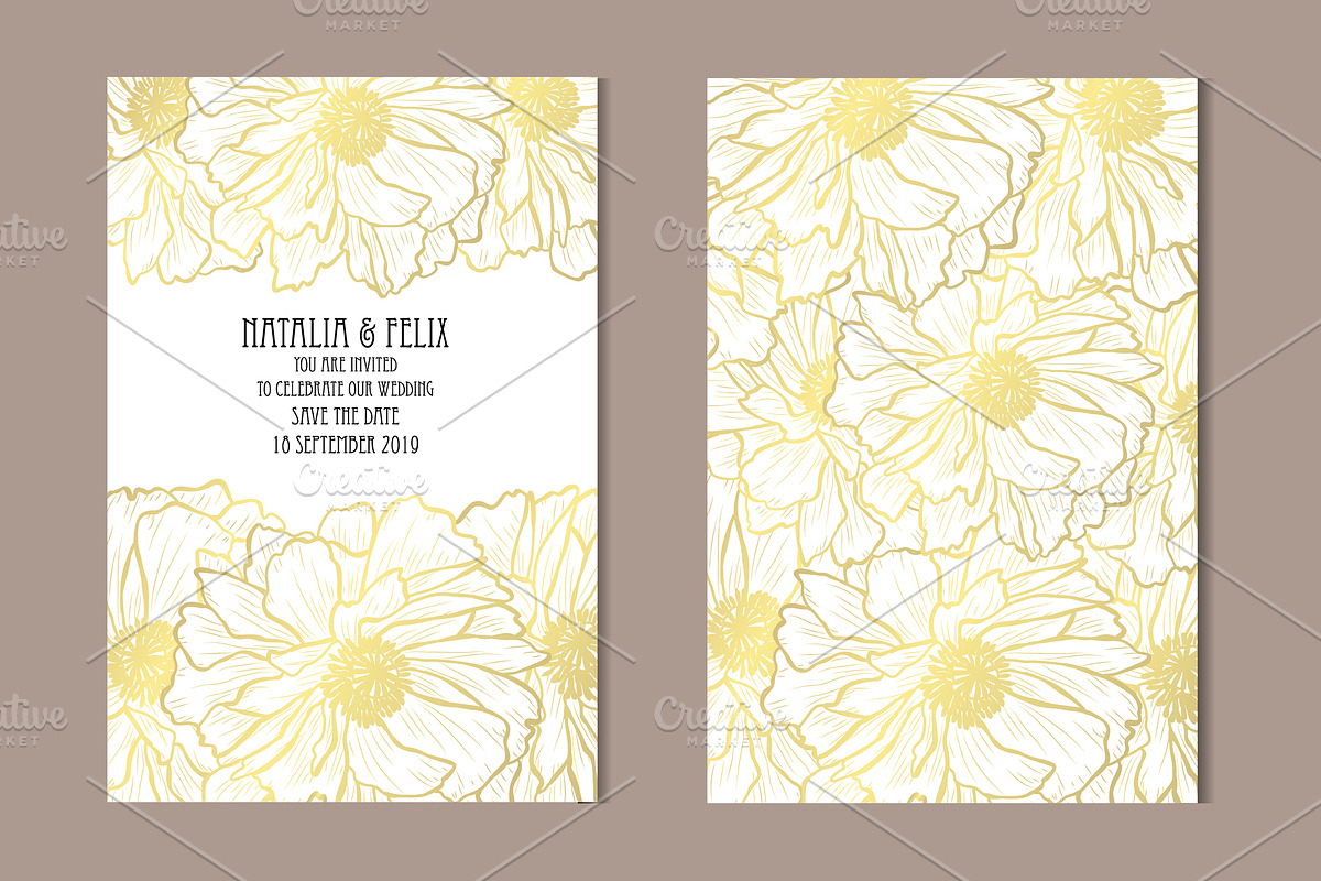 Golden Poppy Card Template in Postcard Templates - product preview 8