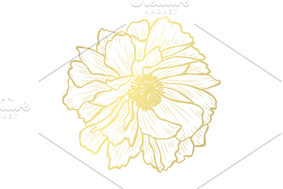 Golden Poppy Card Template in Postcard Templates - product preview 1